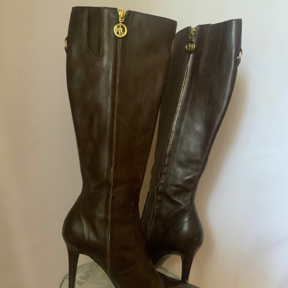 Ralph Lauren dressy boots , size 8.5,  brown